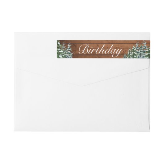 Snowy Wood & Forest Country Pine Geburtstag (Rückseite)