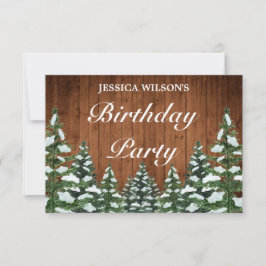 Snowy Wood & Forest Country Pine Geburtstag RSVP Karte