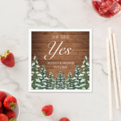 Snowy Wood & Forest Country Pine Sie sagte ja Serviette (Beispiel)