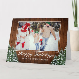 Snowy Wood & Forest Foto Happy Holidays Gruß Karte