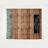 Snowy Wood Forest Frohe Weihnachts-Foto Hintergrun Wandteppich (Vorderseite (Horizontal))