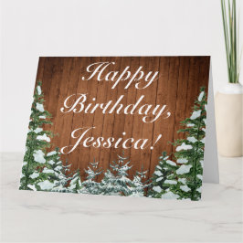 Snowy Wood & Forest Happy Geburtstag geklappt Gruß Karte