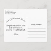 Snowy Wood & Forest Happy Jubiläum Gruß Ankündigungspostkarte (Rückseite)