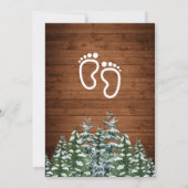 Snowy Wood Forest Pine Baby Boy Birth Celebration Einladung (Rückseite)