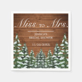 Snowy Wood & Forest Pine Brautparty Frau Lob Serviette (Vorderseite)