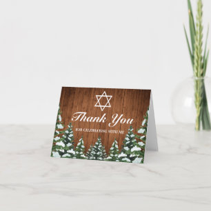 Snowy Wood Forest Rural Bar Bat Mitzvah Vielen Dan Karte