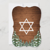 Snowy Wood & Forest Rural Pine Bar Bat Mitzvah Einladung (Rückseite)