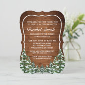 Snowy Wood & Forest Rural Pine Bar Bat Mitzvah Einladung (Stehend Vorderseite)