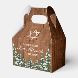 Snowy Wood & Forest Rural Pine Bar Bat Mitzvah Geschenkschachtel