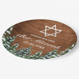 Snowy Wood & Forest Rural Pine Bar Bat Mitzvah Pappteller