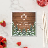 Snowy Wood & Forest Rural Pine Bar Bat Mitzvah Serviette (Beispiel)