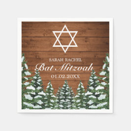 Snowy Wood & Forest Rural Pine Bar Bat Mitzvah Serviette