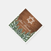Snowy Wood & Forest Rural Pine Bar Bat Mitzvah Serviette (Ecke)