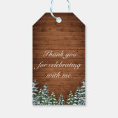 Snowy Wood & Forest Rural Pine Bat Mitzvah Geschenkanhänger (Rückseite)