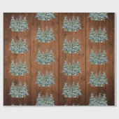 Snowy Wood & Forest Rural Pine Frohe Weihnachten Geschenkpapier (Flach)