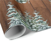 Snowy Wood & Forest Rural Pine Frohe Weihnachten Geschenkpapier (Rolleneckpunkt)