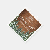 Snowy Wood & Forest Rural Pine Tiara Sweet 16 Serviette (Ecke)