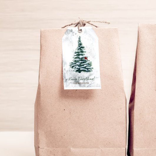 Snowy Woodland Weihnachtsbaum Holiday Geschenkanhänger