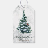 Snowy Woodland Weihnachtsbaum Holiday Geschenkanhänger (Vorderseite)