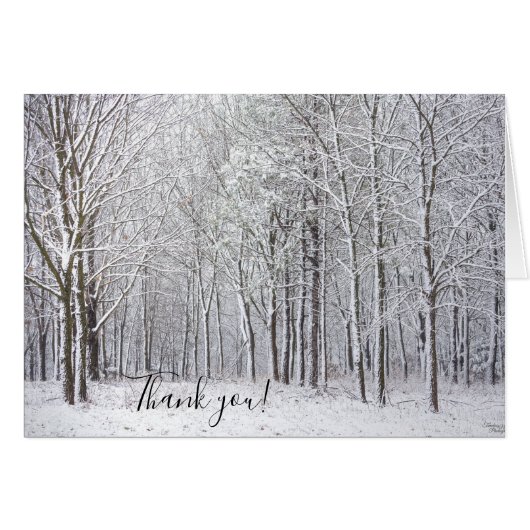Snowy Woods Vielen Dank Notecard (Vorderseite (Horizontal))