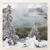Snowy Yellowstone Glasuntersetzer (Vorderseite)