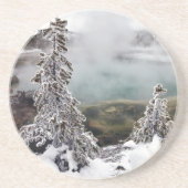 Snowy Yellowstone Sandstein Untersetzer (Vorne)