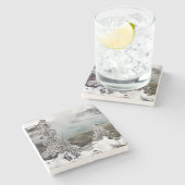 Snowy Yellowstone Steinuntersetzer (Seitenansicht)