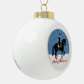 Snowydressage-Pferdeweihnachten Keramik Kugel-Ornament (Links)
