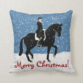 Snowydressage-Pferdeweihnachten Kissen