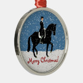 Snowydressage-Pferdeweihnachten Ornament Aus Metall (Rechts)
