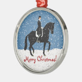 Snowydressage-Pferdeweihnachten Ornament Aus Metall (Links)