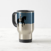 Snowydressage-Pferdeweihnachten Reisebecher (Vorderseite Links)