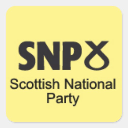 SNP National Party Quadratischer Aufkleber (Vorderseite)