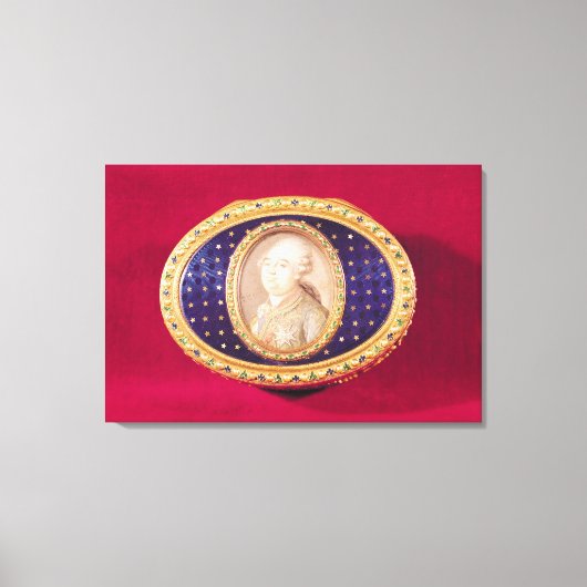 Snuffbox mit Porträtminiatur von Louis Leinwanddruck (Vorderseite)