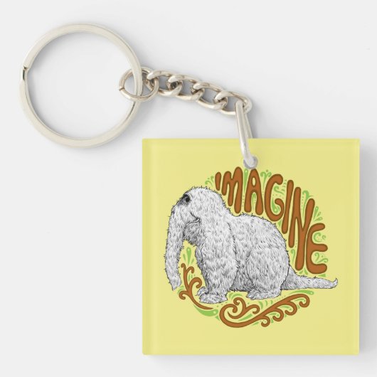 Snuffleupagus B&W Sketch Zeichnend Schlüsselanhänger (Vorderseite)