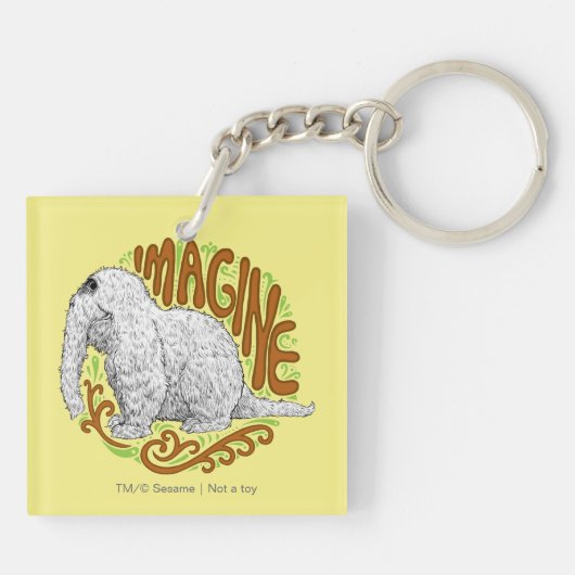 Snuffleupagus B&W Sketch Zeichnend Schlüsselanhänger (Rückseite)