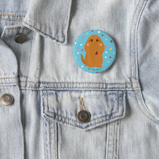 Snuffleupagus Blaue Sterne und Punktmuster Button (Beispiel)