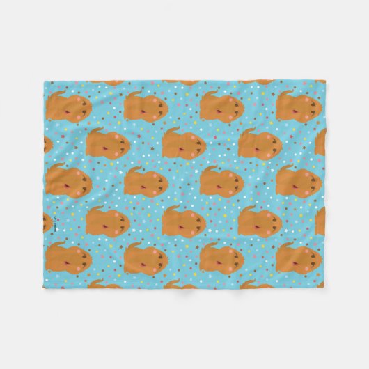 Snuffleupagus Blaue Sterne und Punktmuster Fleecedecke (Vorderseite (Horizontal))