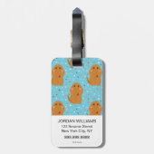 Snuffleupagus Blaue Sterne und Punktmuster Gepäckanhänger (Rückseite vertikal)