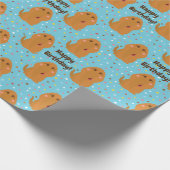 Snuffleupagus Blaue Sterne und Punktmuster Geschenkpapier (Ecke)