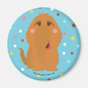 Snuffleupagus Blaue Sterne und Punktmuster Magnet