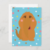 Snuffleupagus Blaue Sterne und Punktmuster Postkarte (Vorne/Hinten)