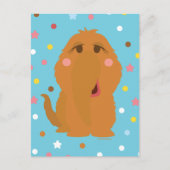 Snuffleupagus Blaue Sterne und Punktmuster Postkarte (Vorderseite)
