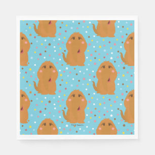 Snuffleupagus Blaue Sterne und Punktmuster Serviette