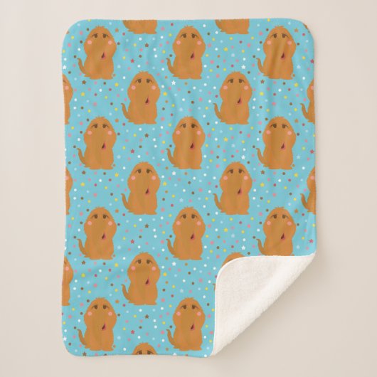Snuffleupagus Blaue Sterne und Punktmuster Sherpadecke (Vorderseite)