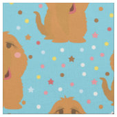 Snuffleupagus Blaue Sterne und Punktmuster Stoff (Nahaufnahme)