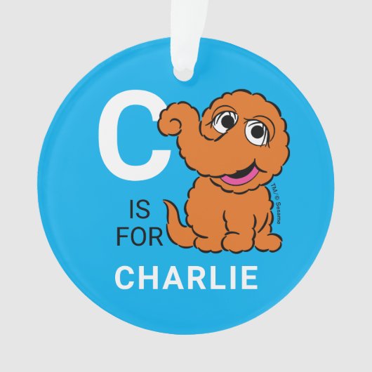 Snuffleupagus | Personalisierter Name mit Foto Ornament (Vorderseite)