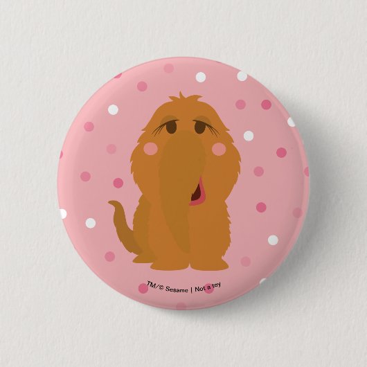 Snuffleupagus Pink Polka Dot Pattern Button (Vorderseite)