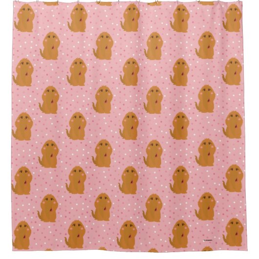 Snuffleupagus Pink Polka Dot Pattern Duschvorhang (Vorderseite)