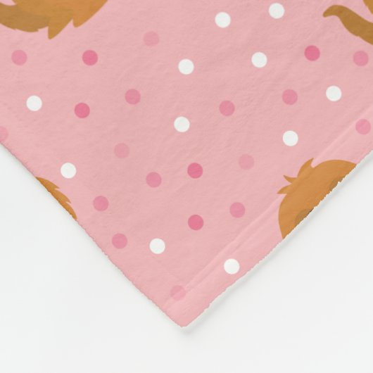 Snuffleupagus Pink Polka Dot Pattern Fleecedecke (Ecke)